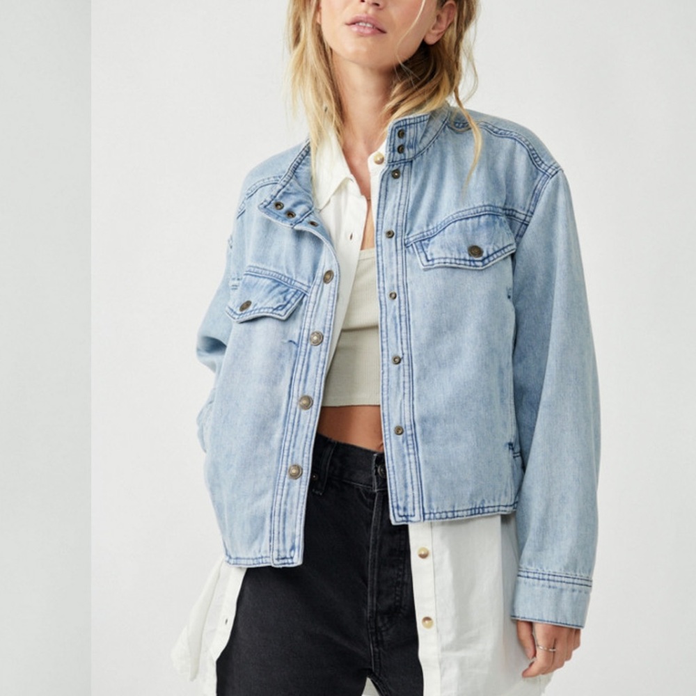 We The Free Crystal Utility Denim Jacket